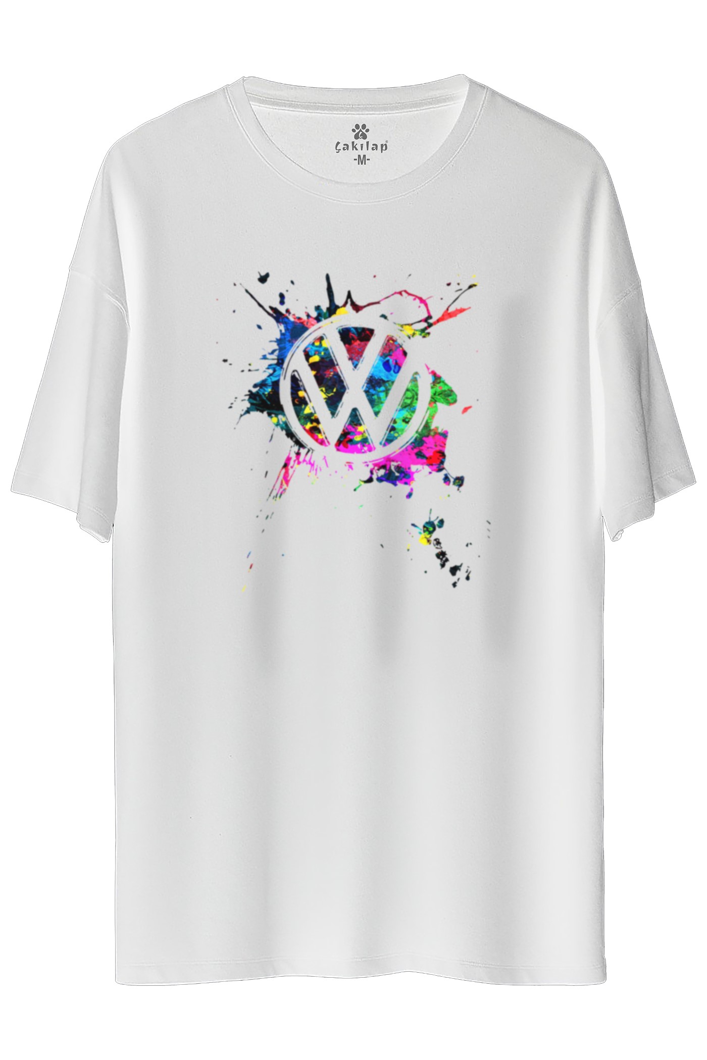 Vw Logo Baskılı Oversize Tişört