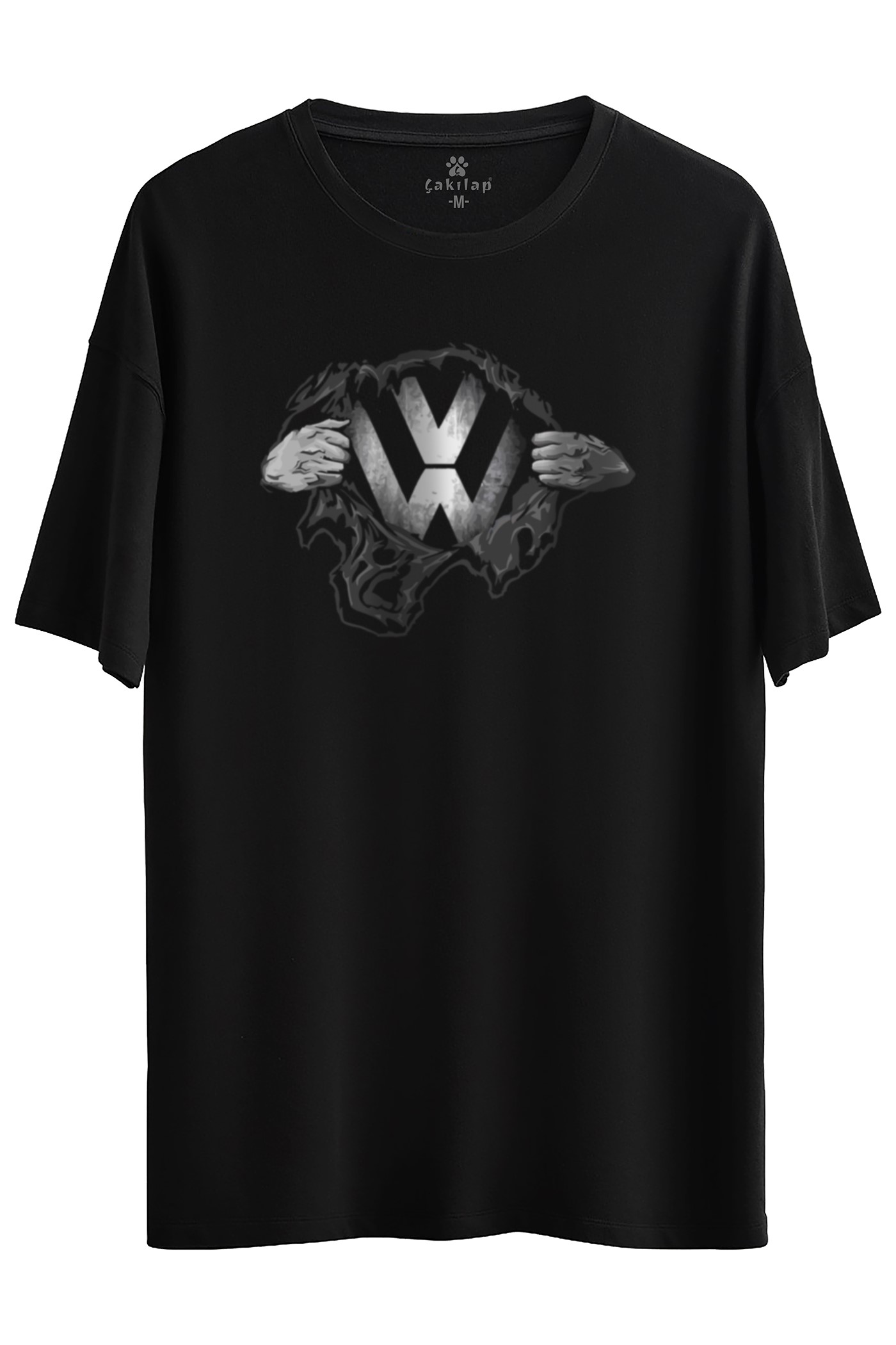 Vw Logo Baskılı Oversize Tişört