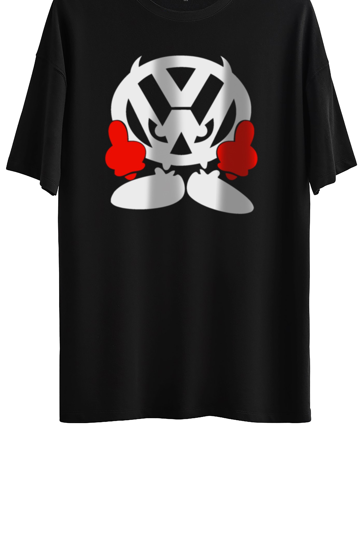 Vw Logo Baskılı Oversize Tişört