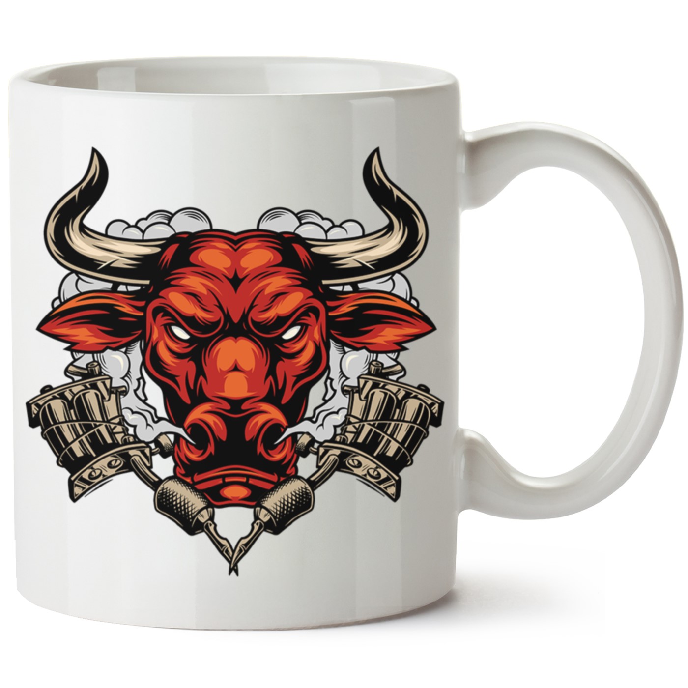 Boğa Baskılı Porselen Kupa Bardak