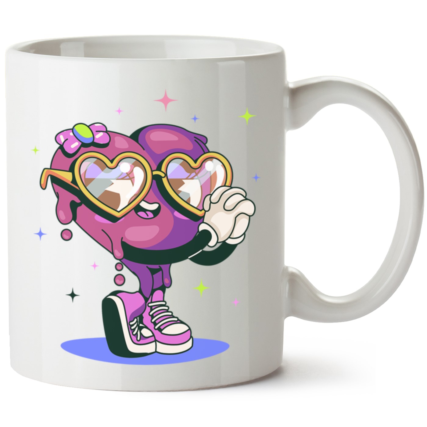 Aşık Kalp Baskılı Porselen Kupa Bardak