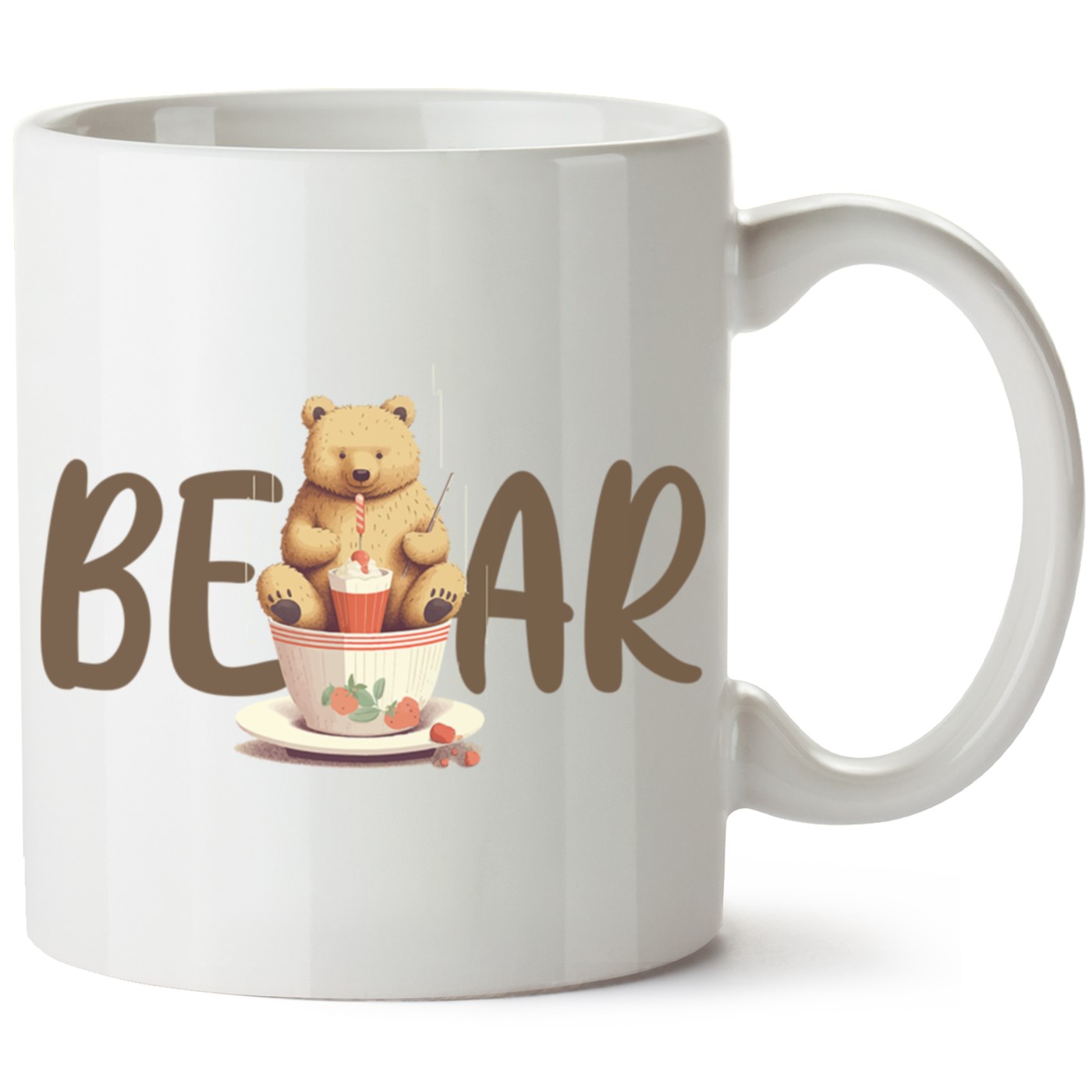 Ayıcık Baskılı Porselen Kupa Bardak