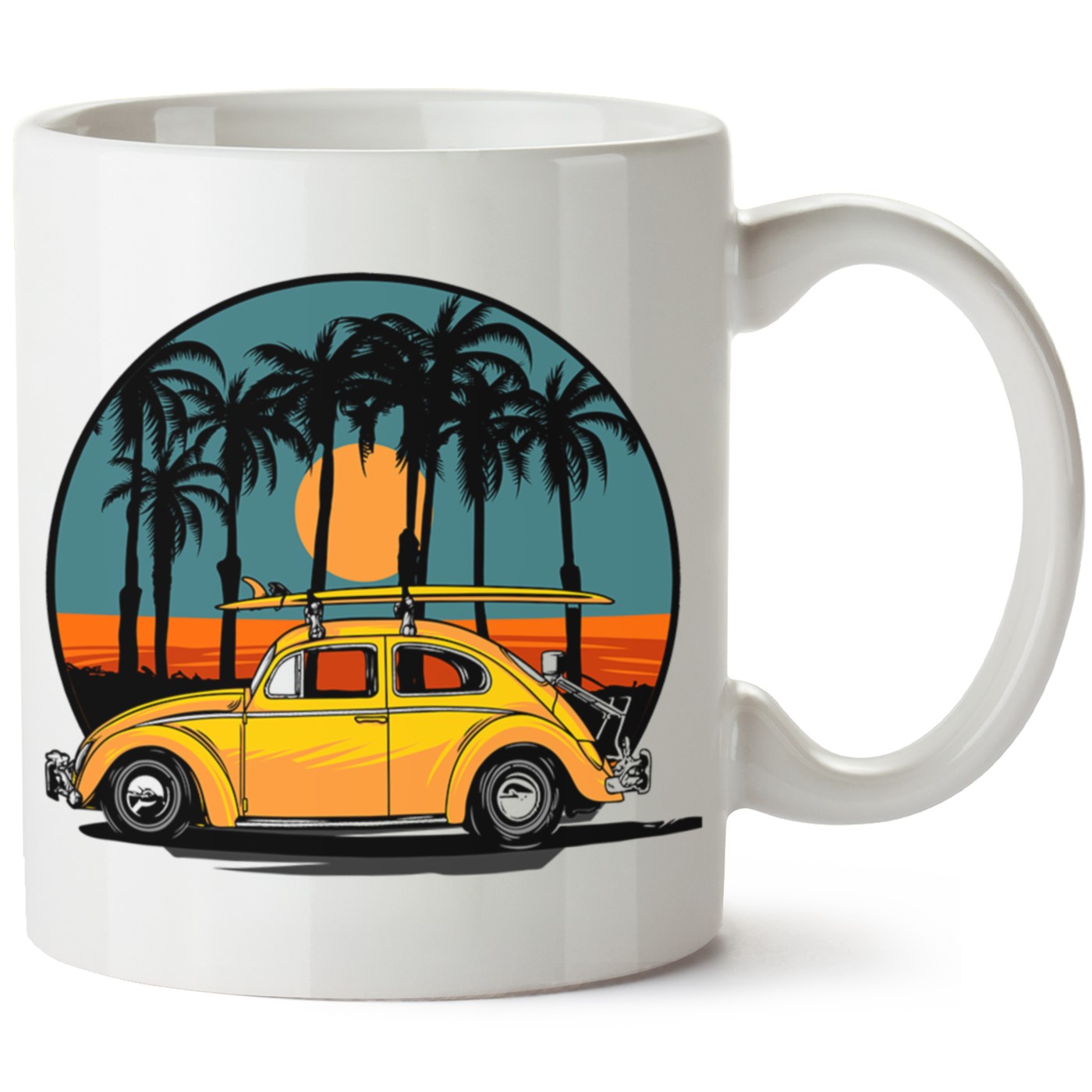 Beetle Baskılı Porselen Kupa Bardak