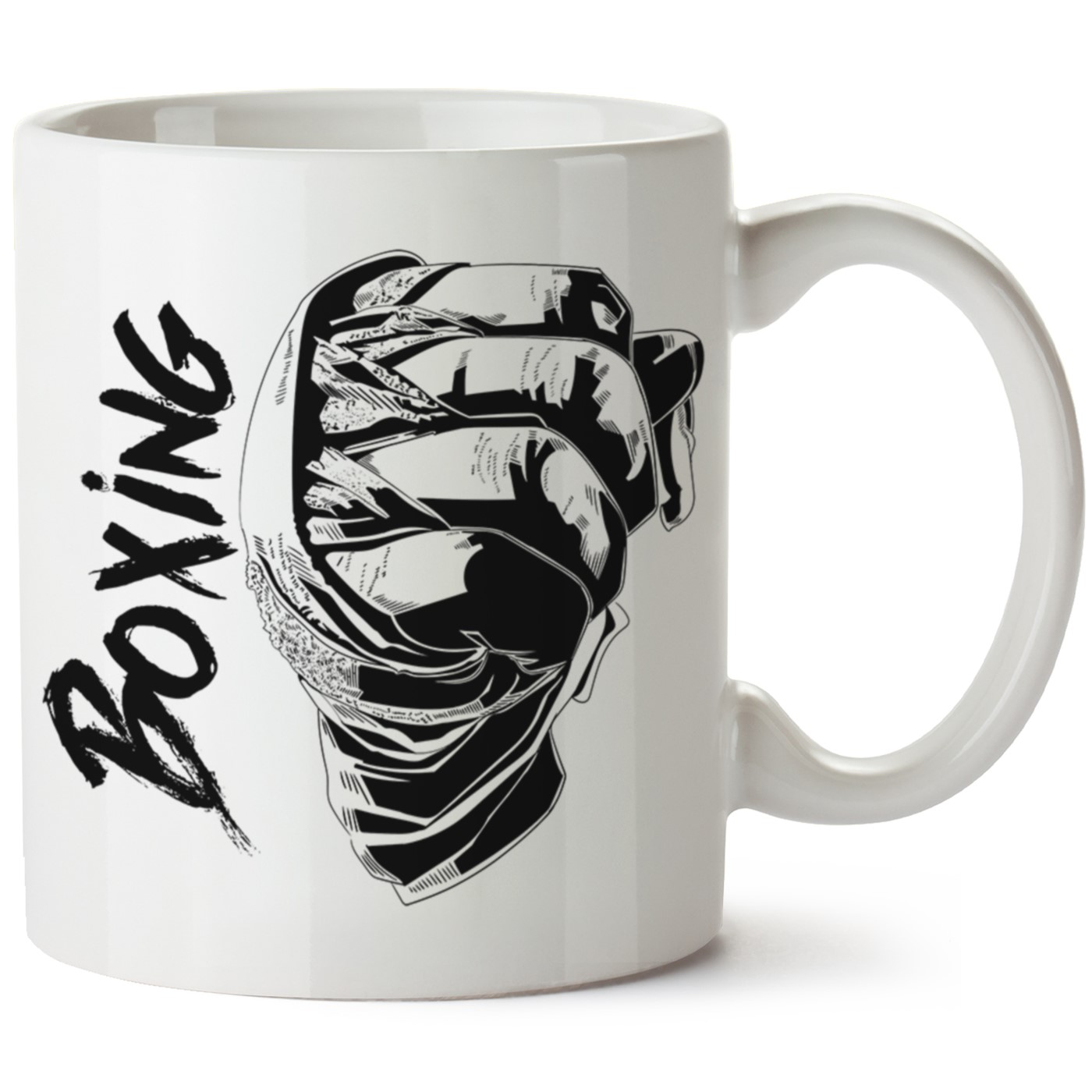 Boxing Baskılı Porselen Kupa Bardak