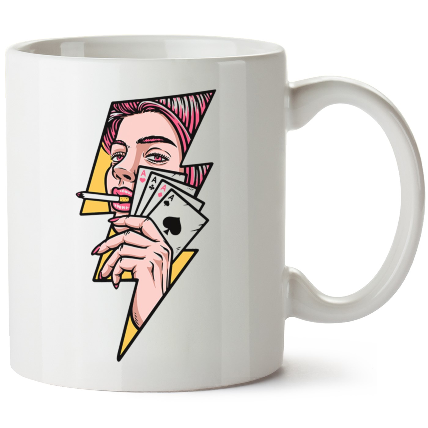 Gambling Woman Baskılı Porselen Kupa Bardak