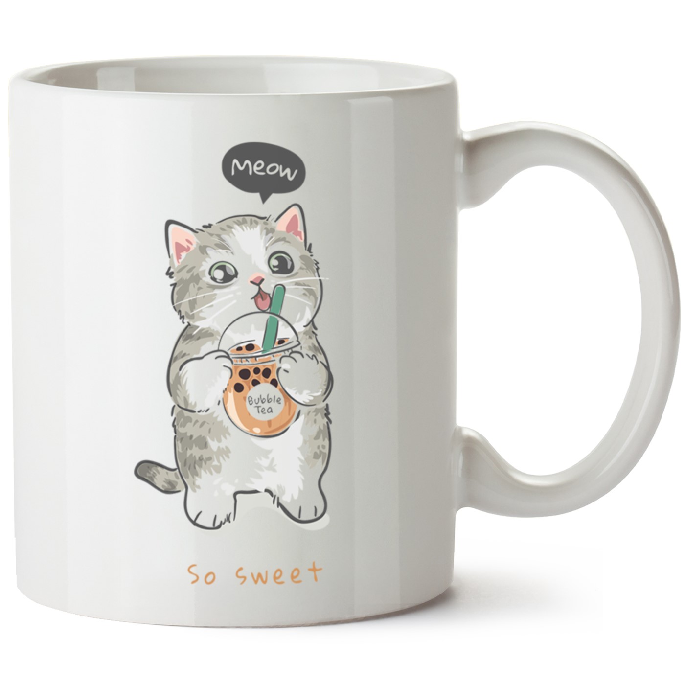 Kedi Baskılı Porselen Kupa Bardak