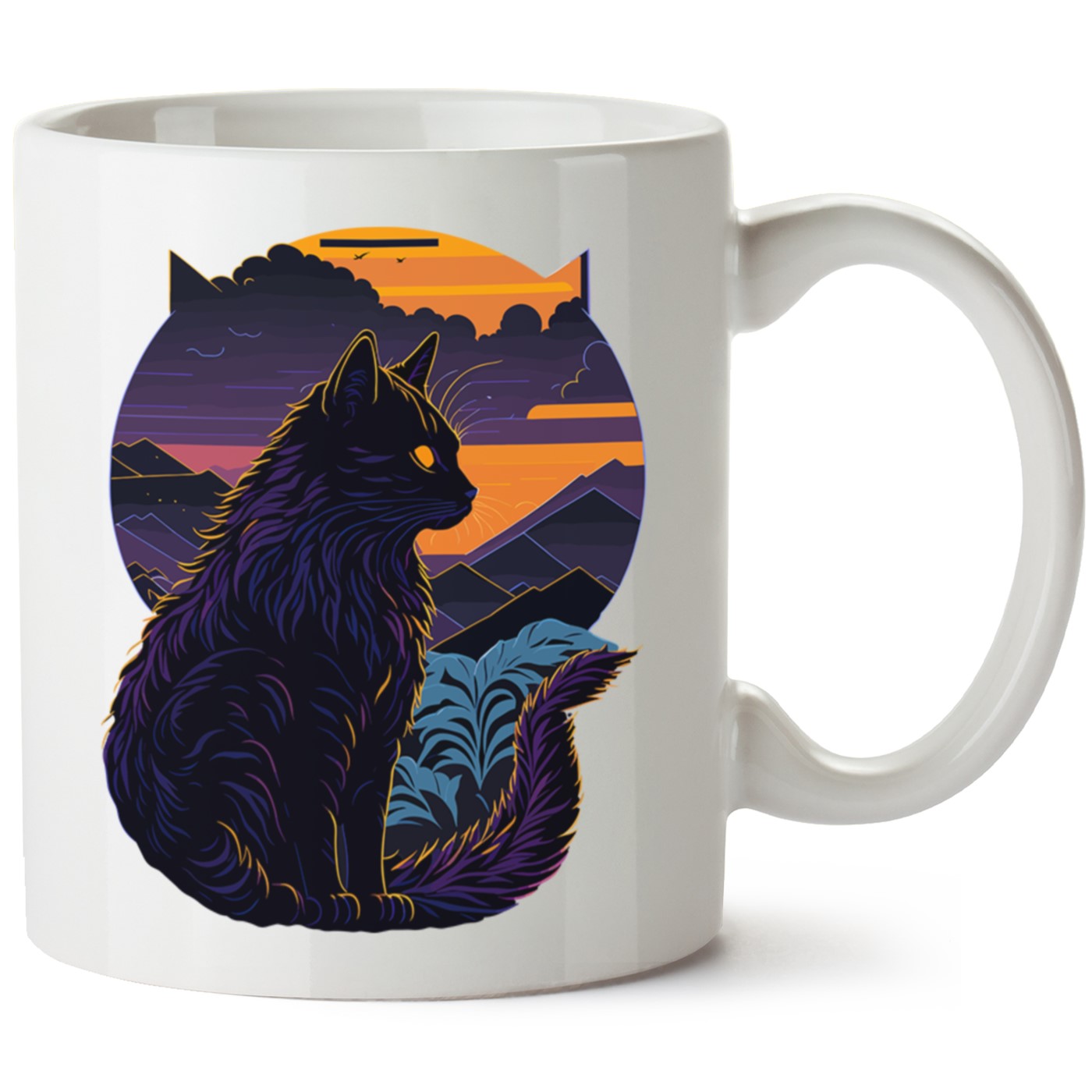 Kedi Baskılı Porselen Kupa Bardak