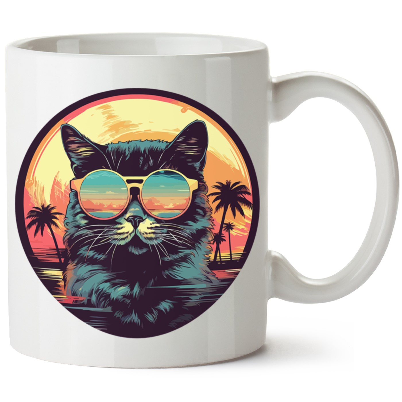 Kedi Baskılı Porselen Kupa Bardak