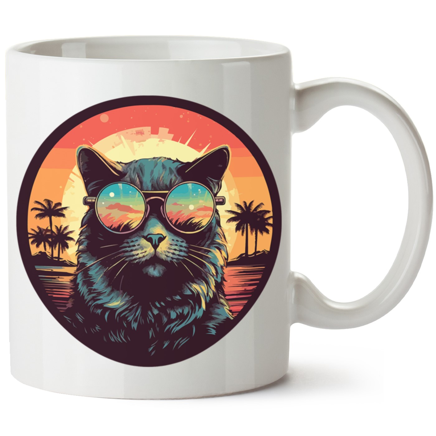 Kedi Baskılı Porselen Kupa Bardak