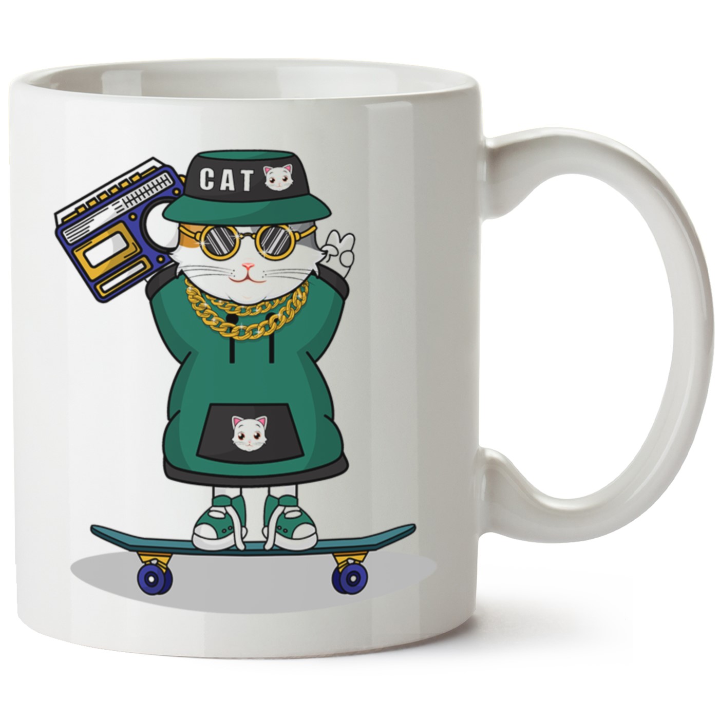 Kedi Baskılı Porselen Kupa Bardak