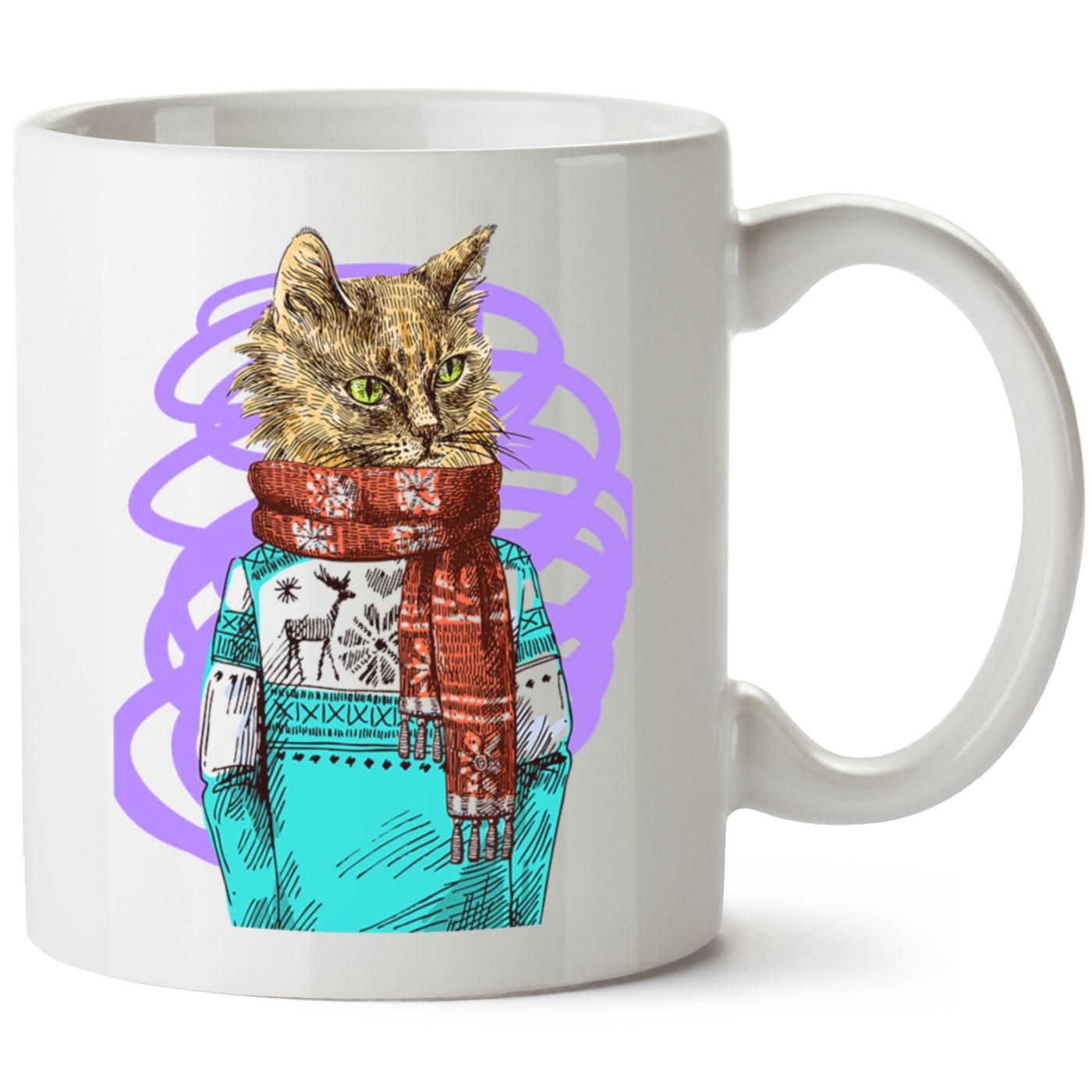 Kedi Baskılı Porselen Kupa Bardak