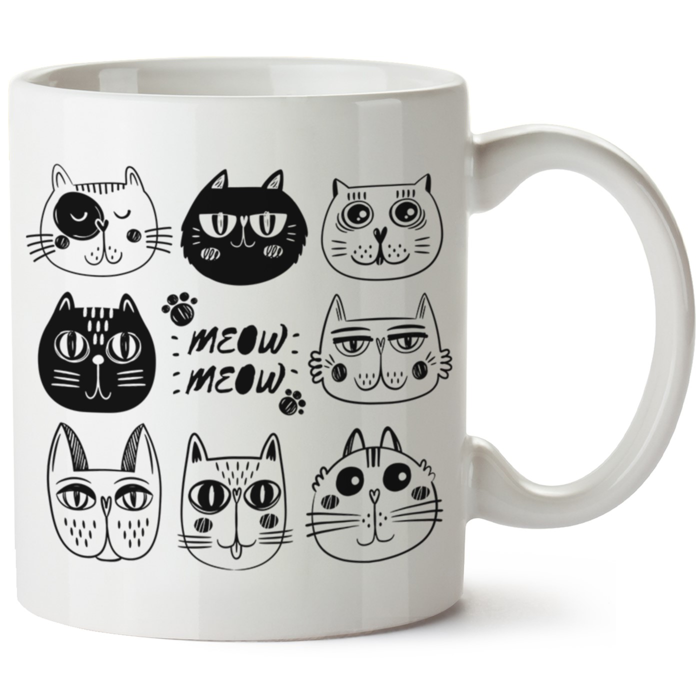 Kedi Baskılı Porselen Kupa Bardak