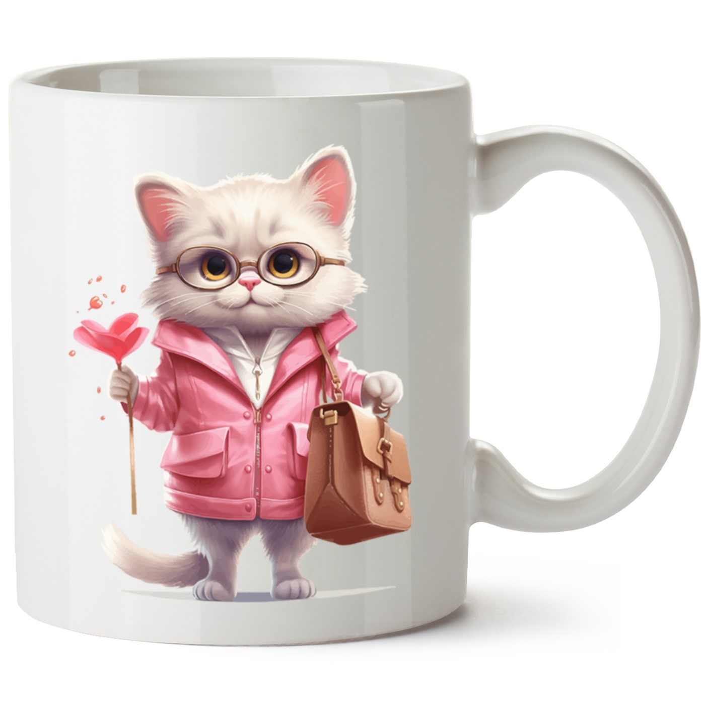 Kedi Baskılı Porselen Kupa Bardak