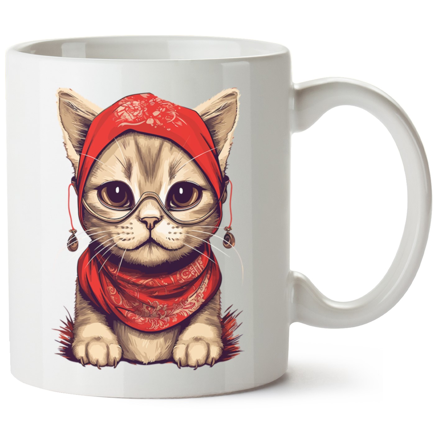 Kedi Baskılı Porselen Kupa Bardak