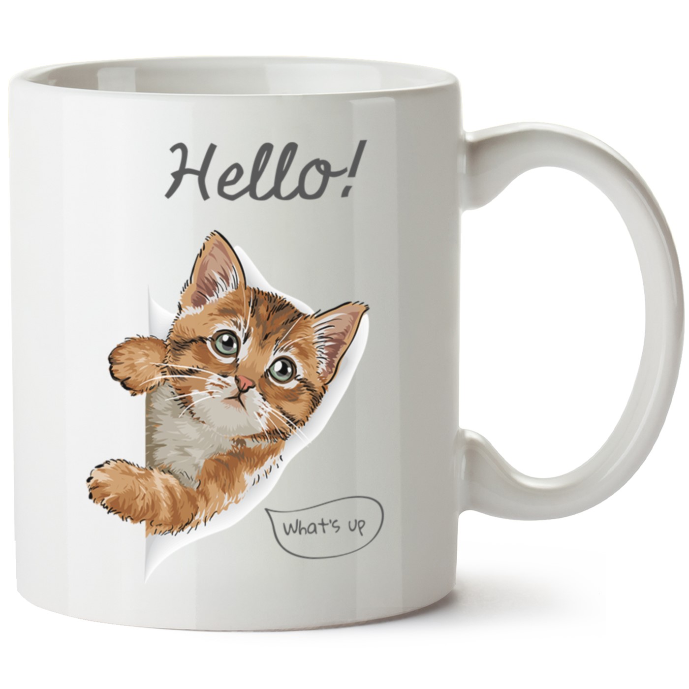 Kedi Baskılı Porselen Kupa Bardak