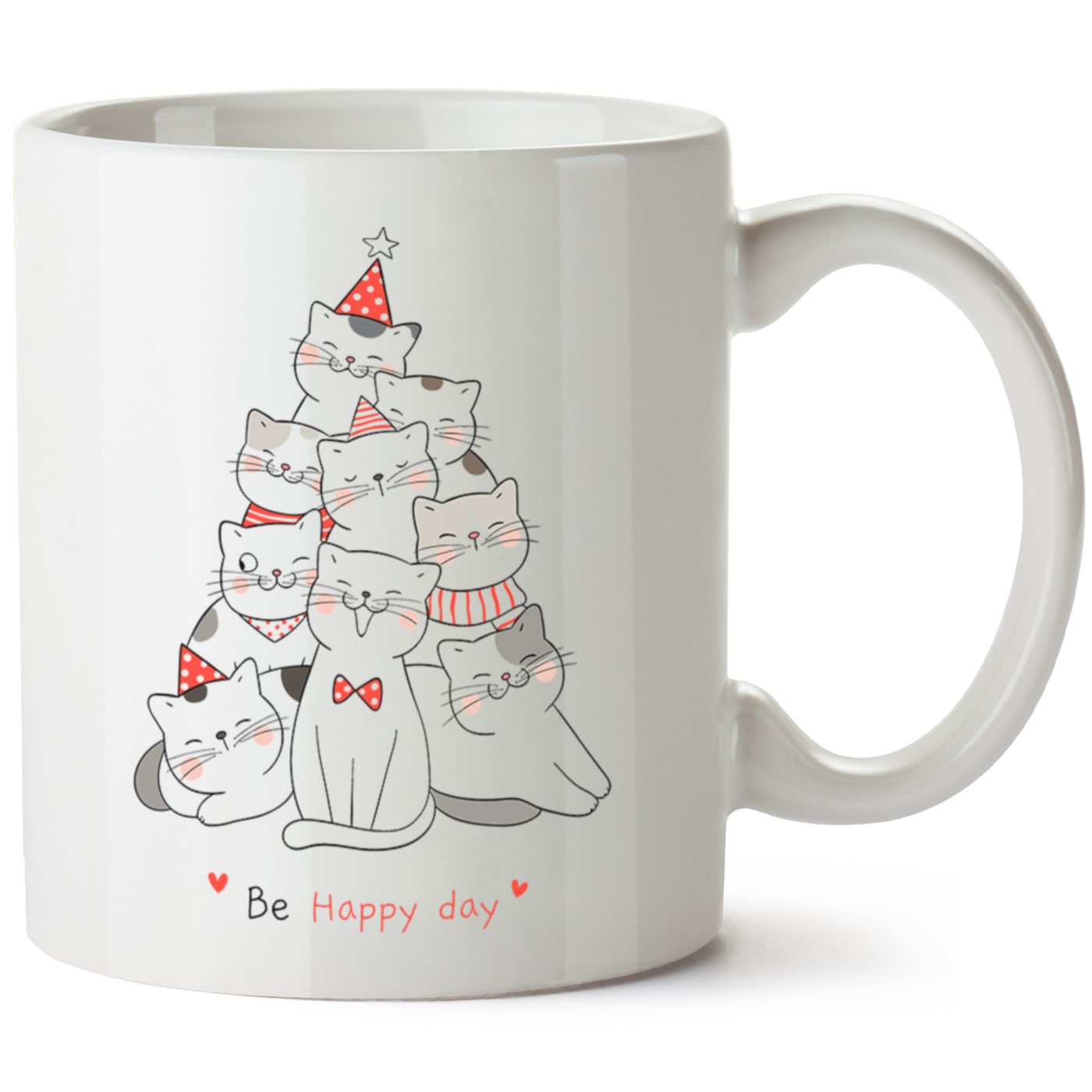 Kedi Baskılı Porselen Kupa Bardak