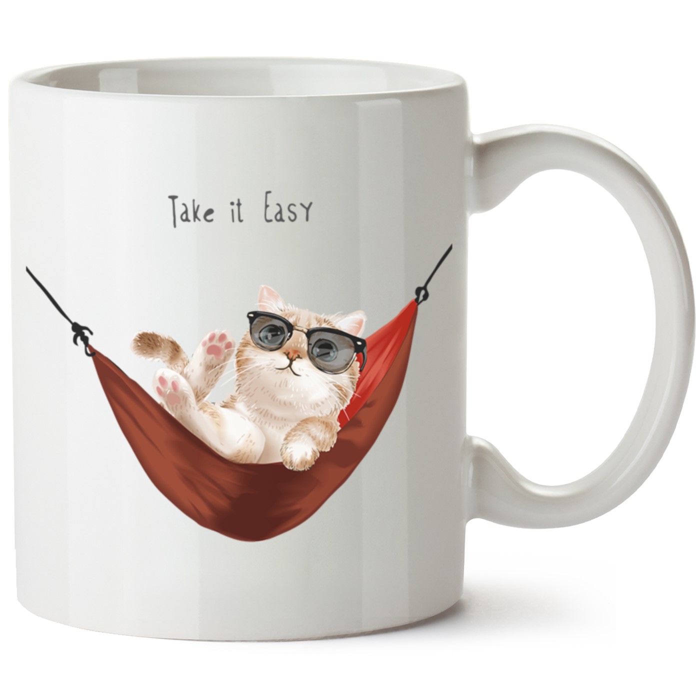 Kedi Baskılı Porselen Kupa Bardak