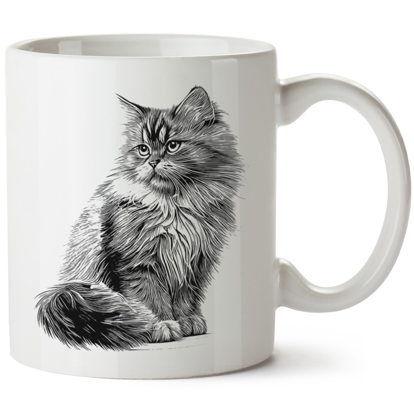 Kedi Baskılı Porselen Kupa Bardak