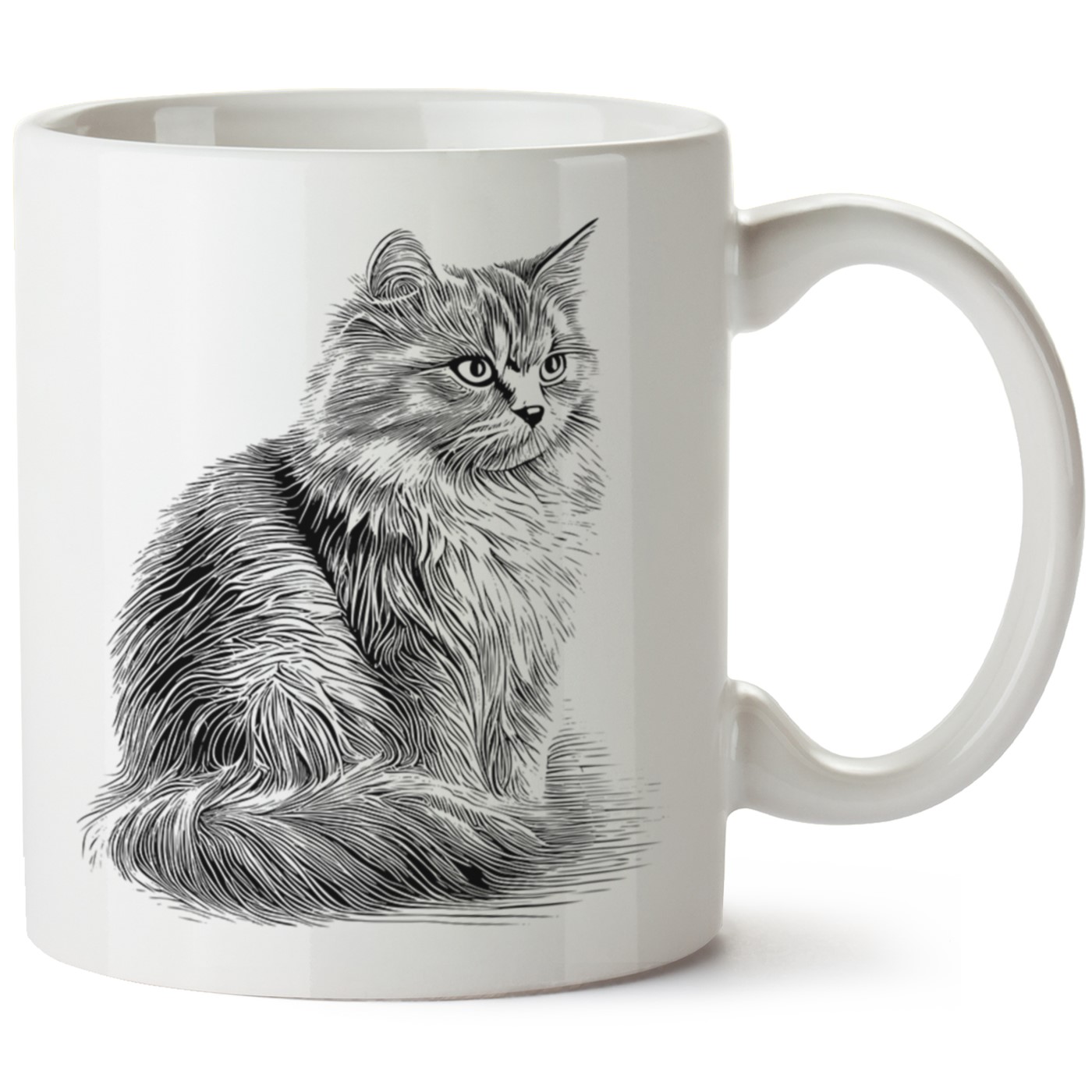 Kedi Baskılı Porselen Kupa Bardak