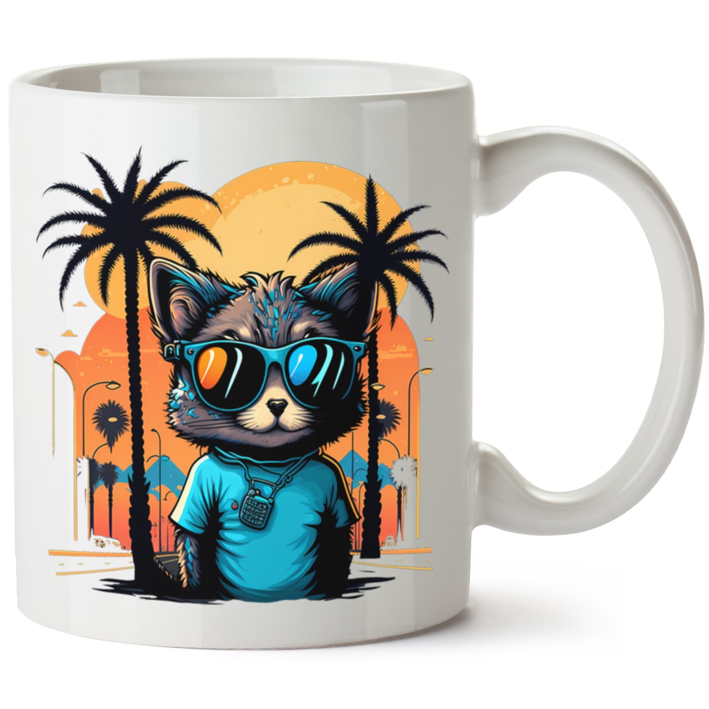 Kedi Baskılı Porselen Kupa Bardak