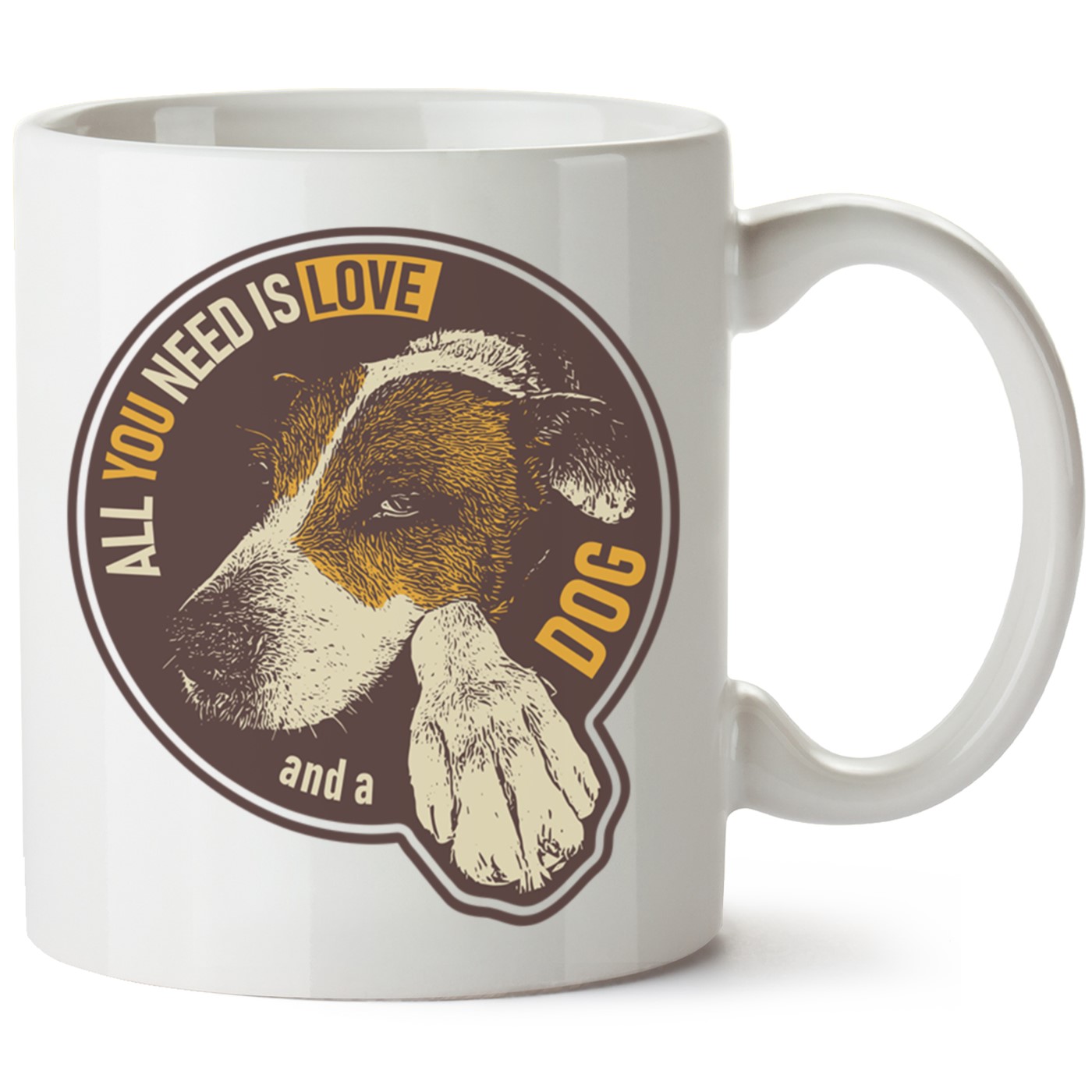 Köpek Baskılı Porselen Kupa Bardak