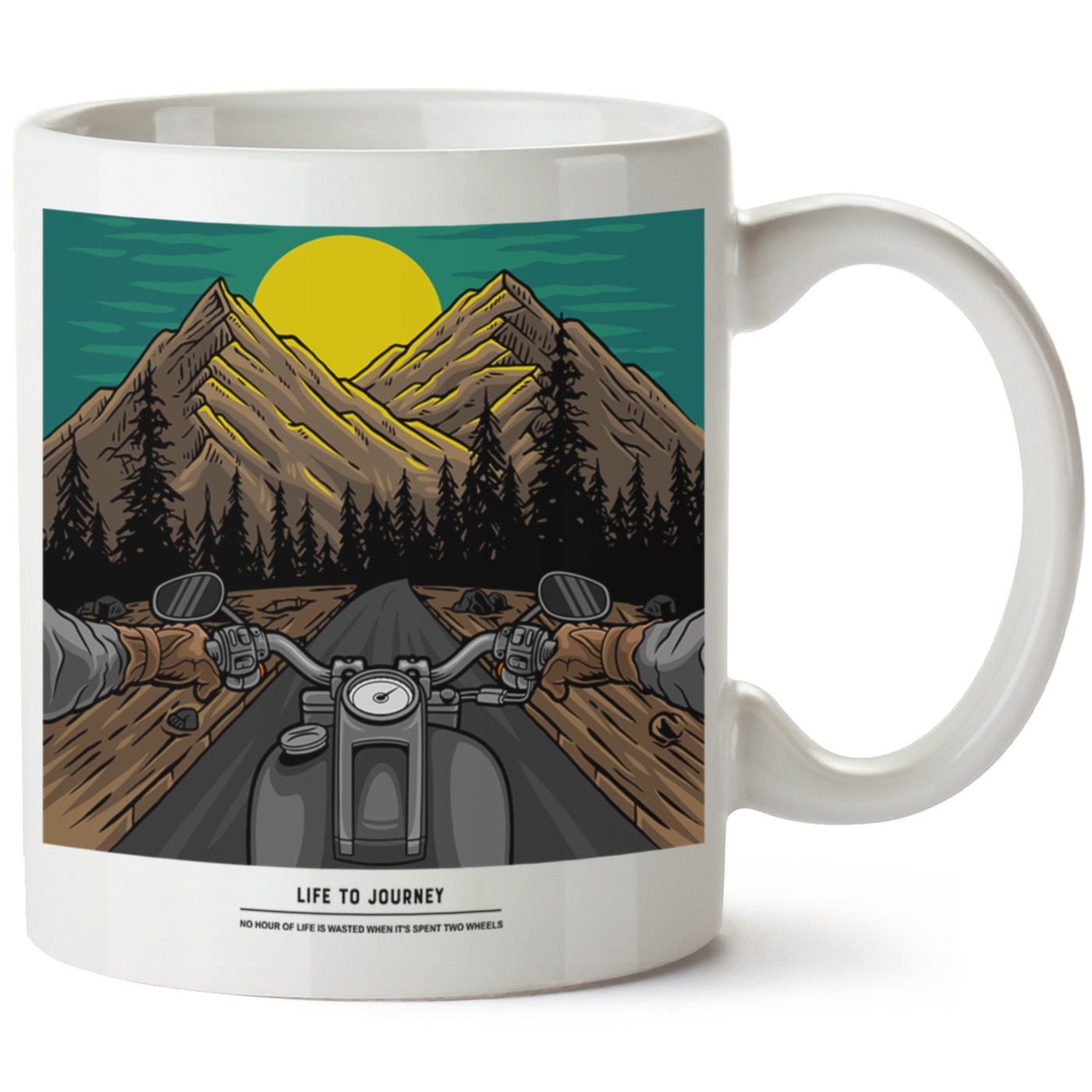 Life To Journey Baskılı Porselen Kupa Bardak