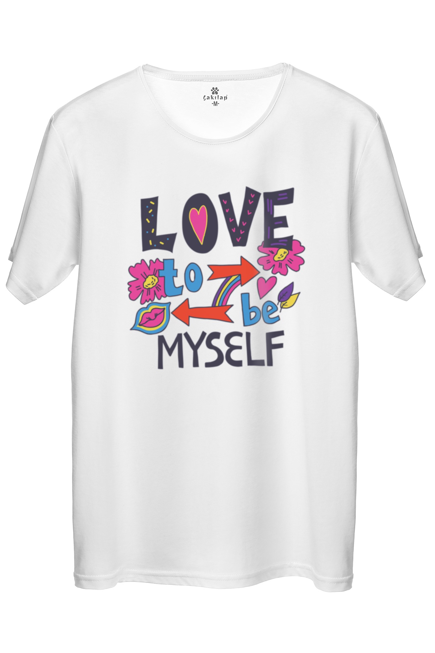 Lovce To Be My Self  Baskılı Regular Tişört