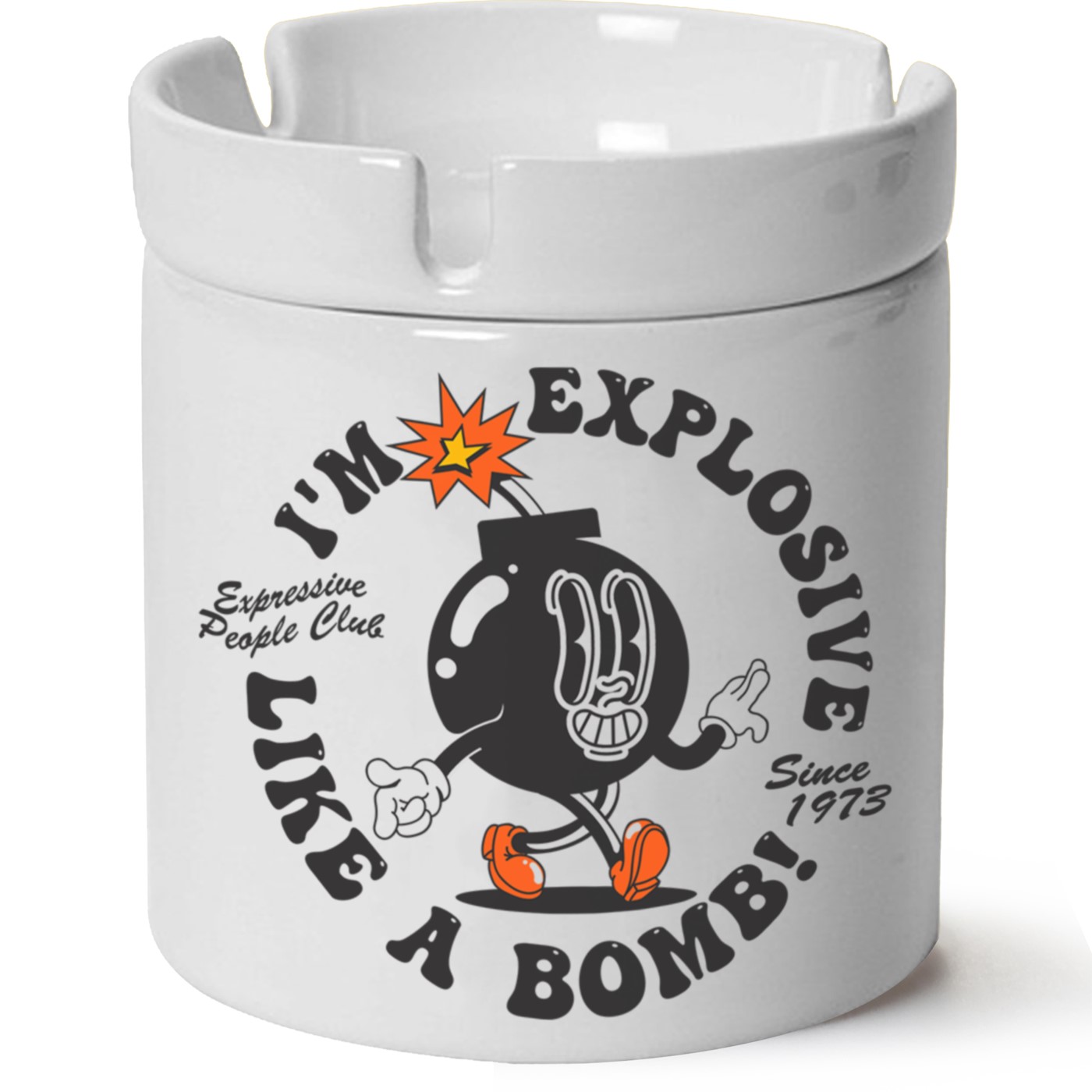 Retro Baskılı Porselen At Söndür Küllük