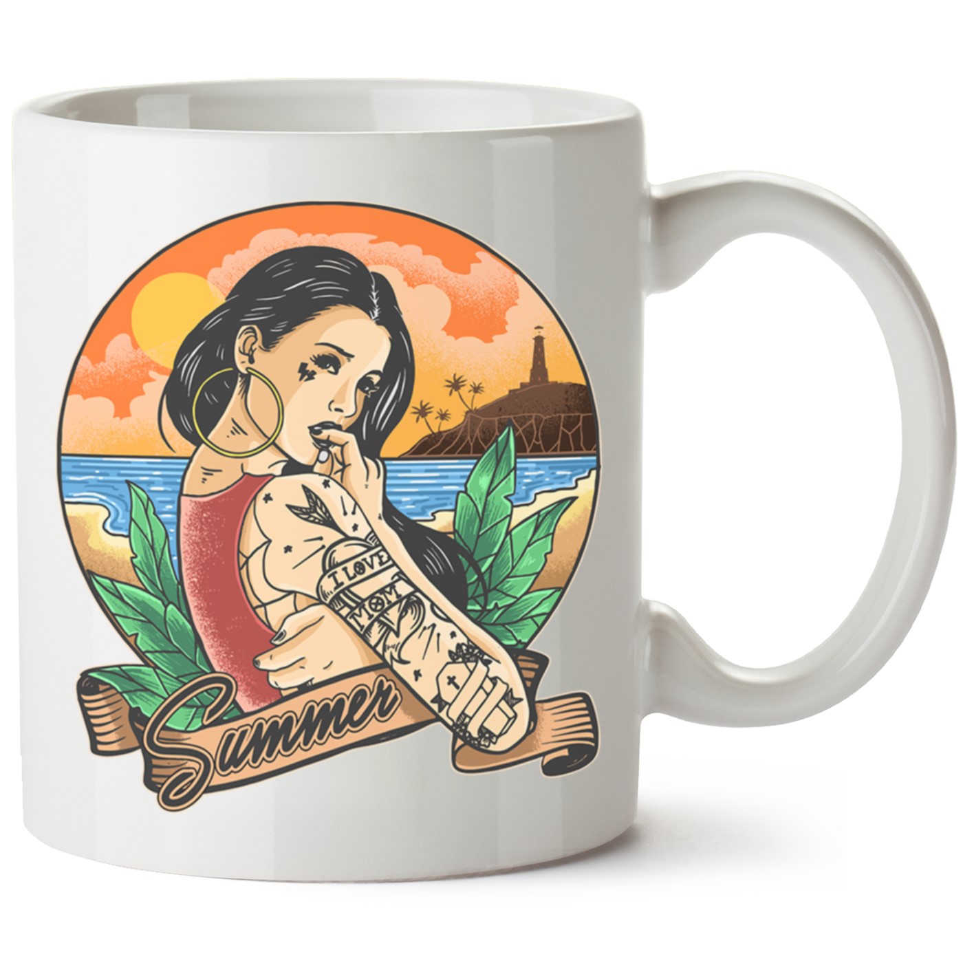 Summer Women Baskılı Porselen Kupa Bardak